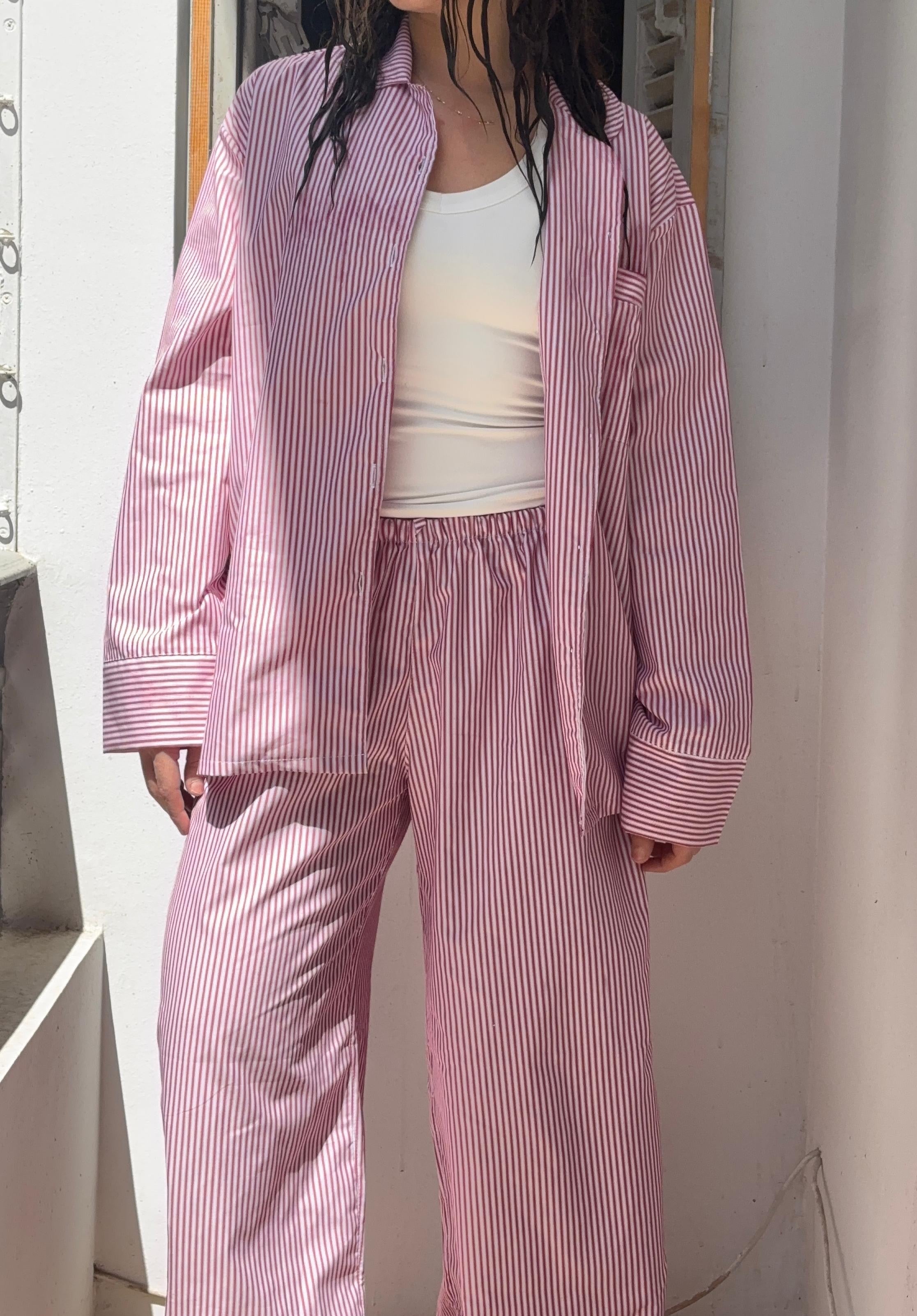 Soft striped Rose pink pajamas