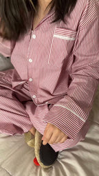 striped oversized pajama set