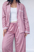striped oversized pajama set