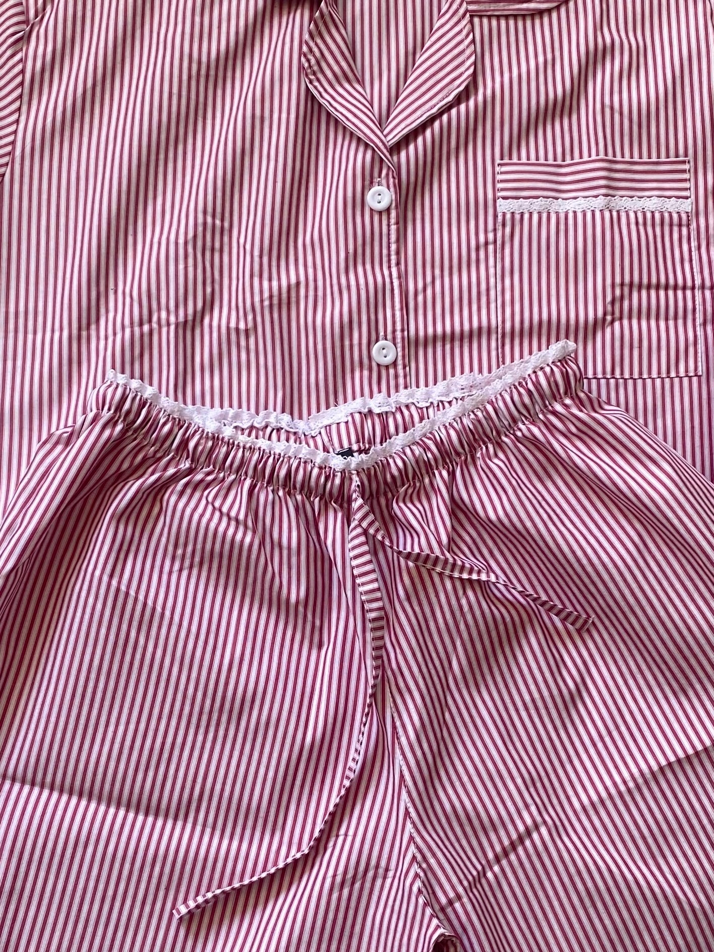 striped oversized pajama set