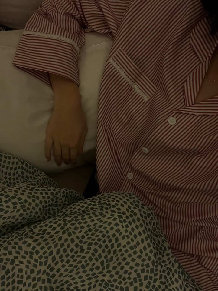 striped oversized pajama set